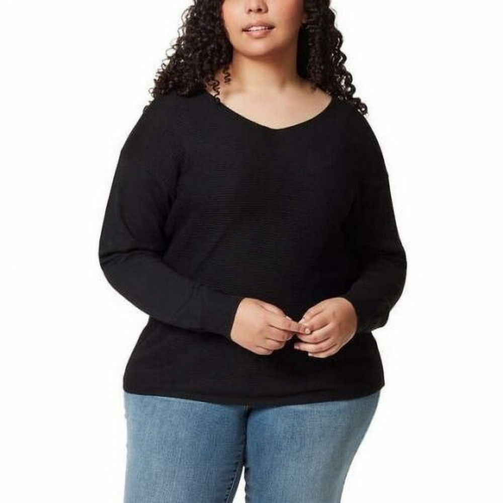 Ella Moss Womens Ribbed V-Neck Sweater